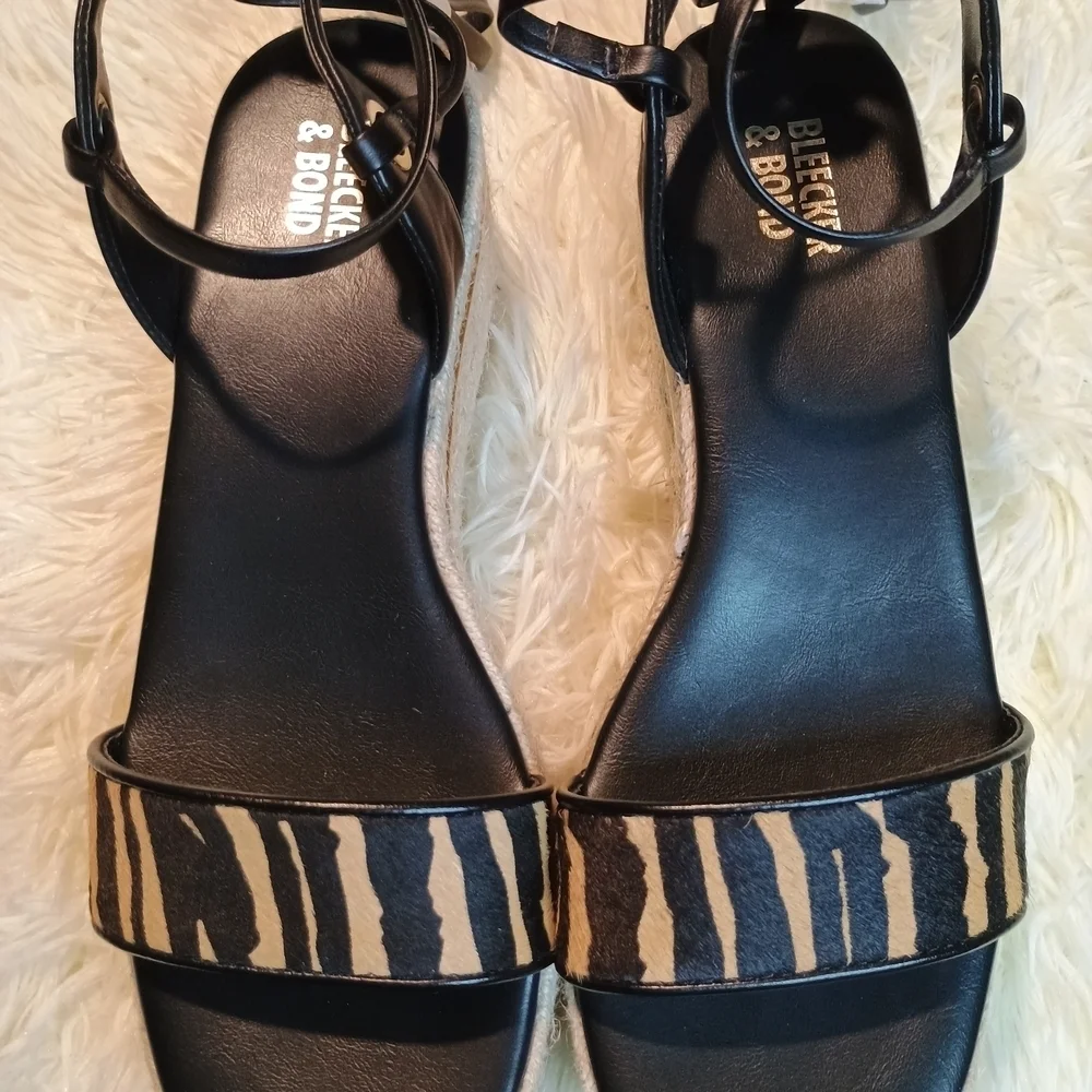 Bleecher&Bond Odette Animal Print Espadrille Wedge Sandals/ Size 7.5/Women